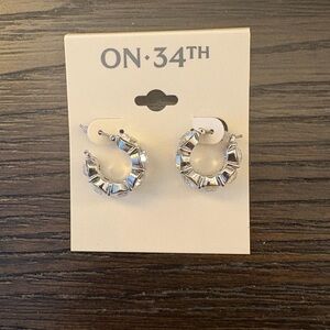 NEW On 34th small silver hoop earrings